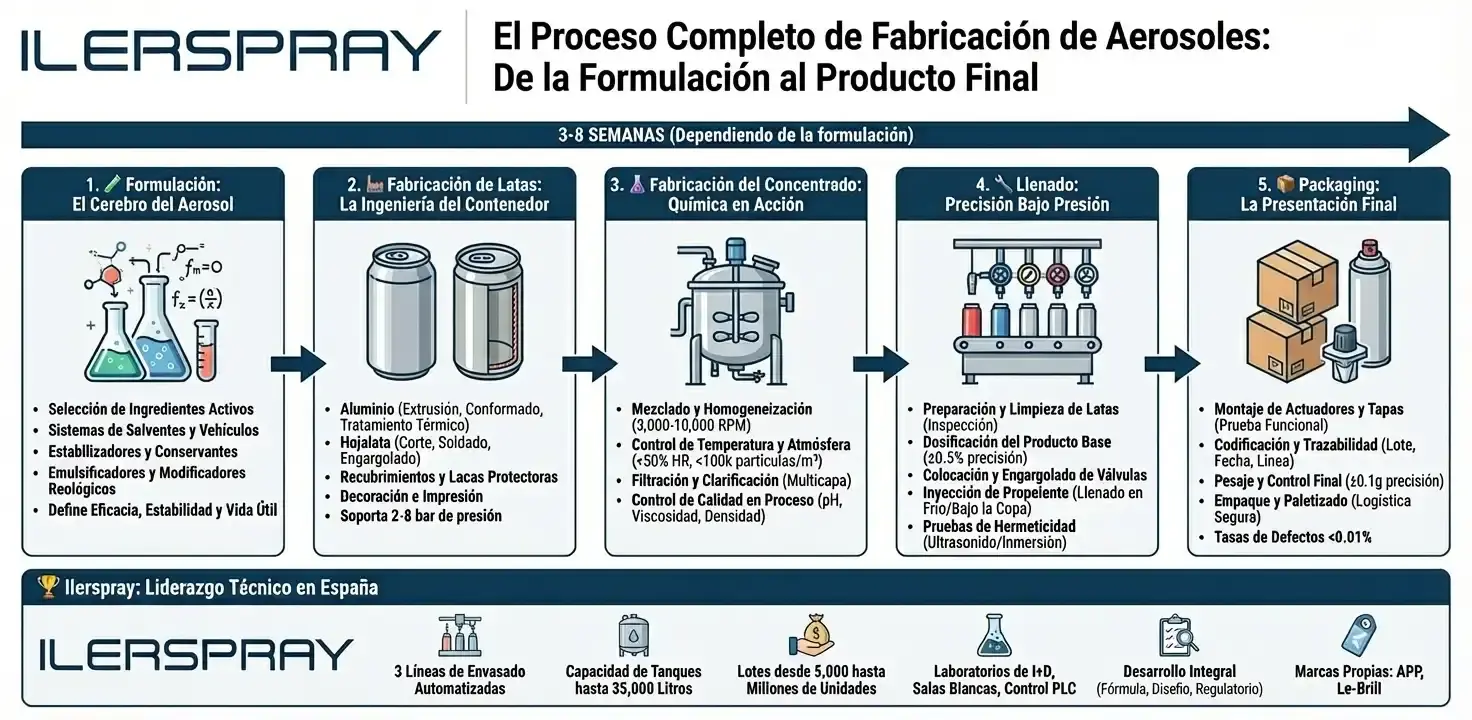 El Proceso de Fabricación de Aerosoles: Envasado y Formulación Química