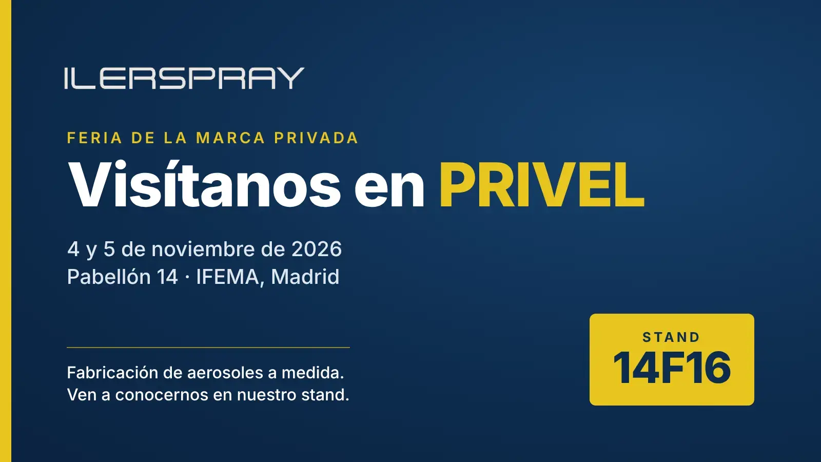 Ilerspray en PRIVEL 2026: visítanos en el stand 14F16