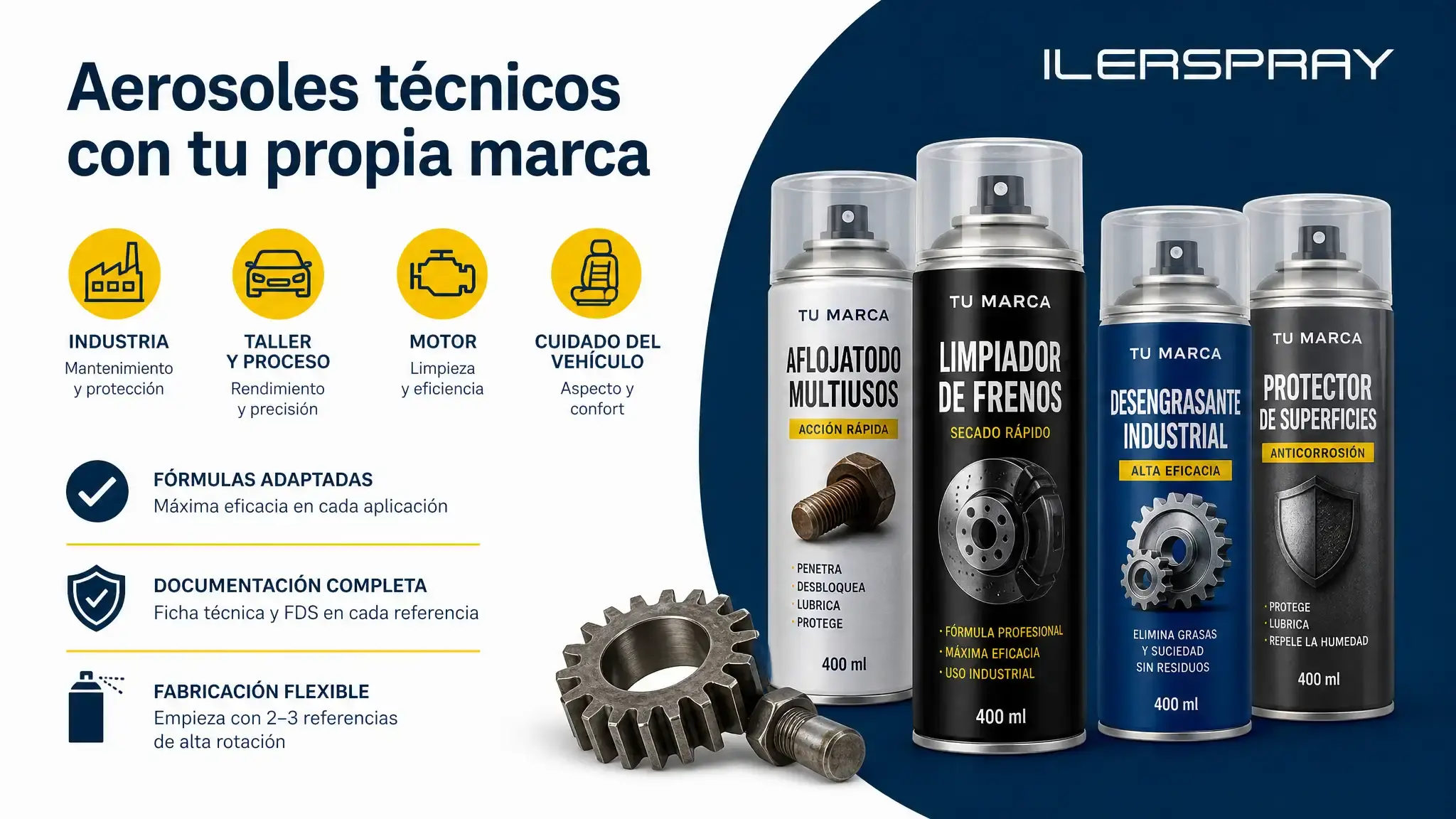 Fabricación de aerosoles técnicos con tu propia marca